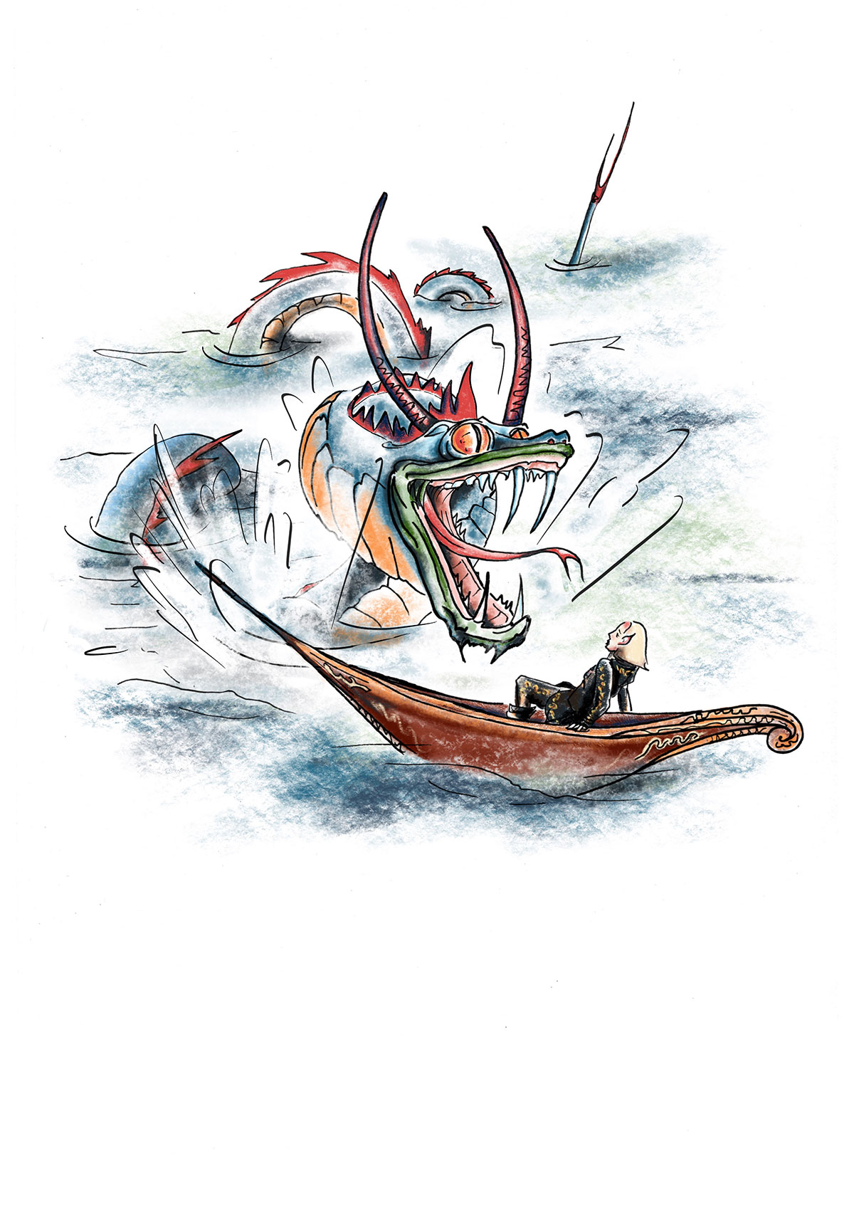 Watercolor interior illustration from Crodor the Ancient, Chapter 19