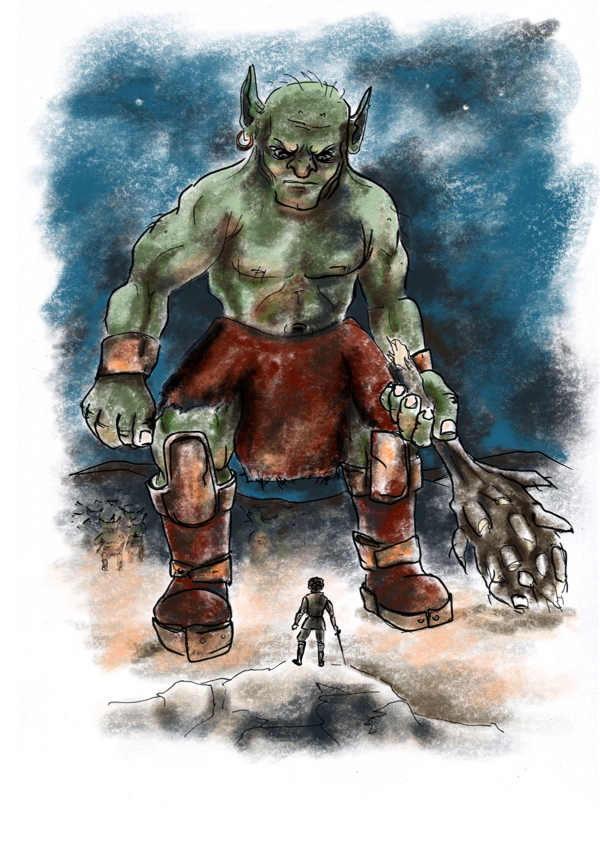 Watercolor interior illustration from Crodor the Ancient, Chapter 29