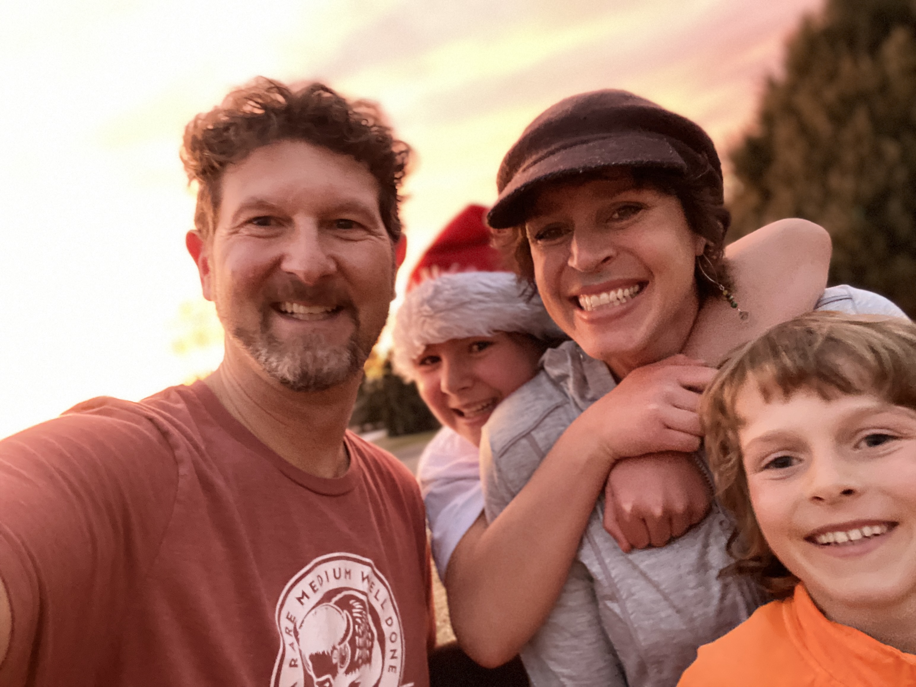 The Risho family at sunset